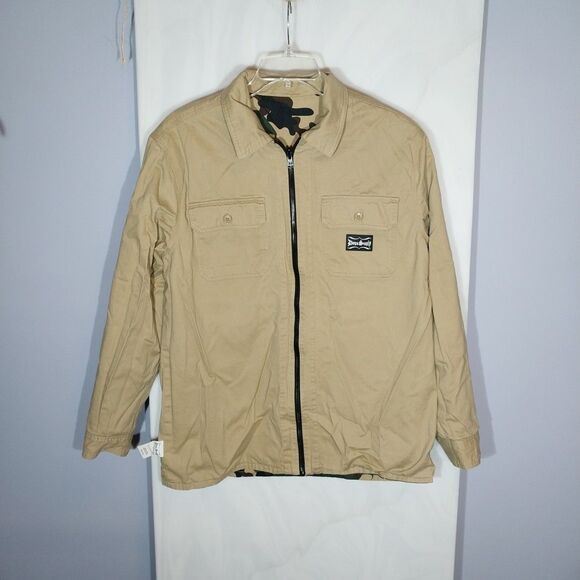 Dogg Supply Mens Utility Jacket L Camo/Tan Reversible Full Zip Hunting Fishing - Picture 6 of 11